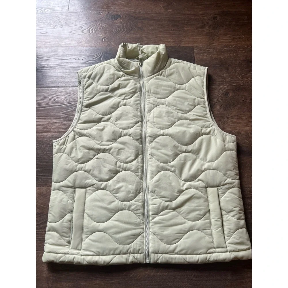 Hollister Ultimate Puffer Collection Quilted Vest Mens XL Light Green Full Zip